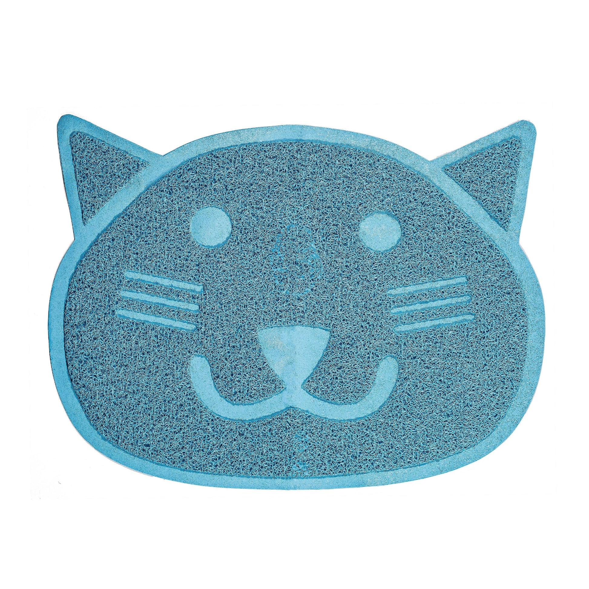 Blue Cat Shaped Litter Trapper Keeper Mat