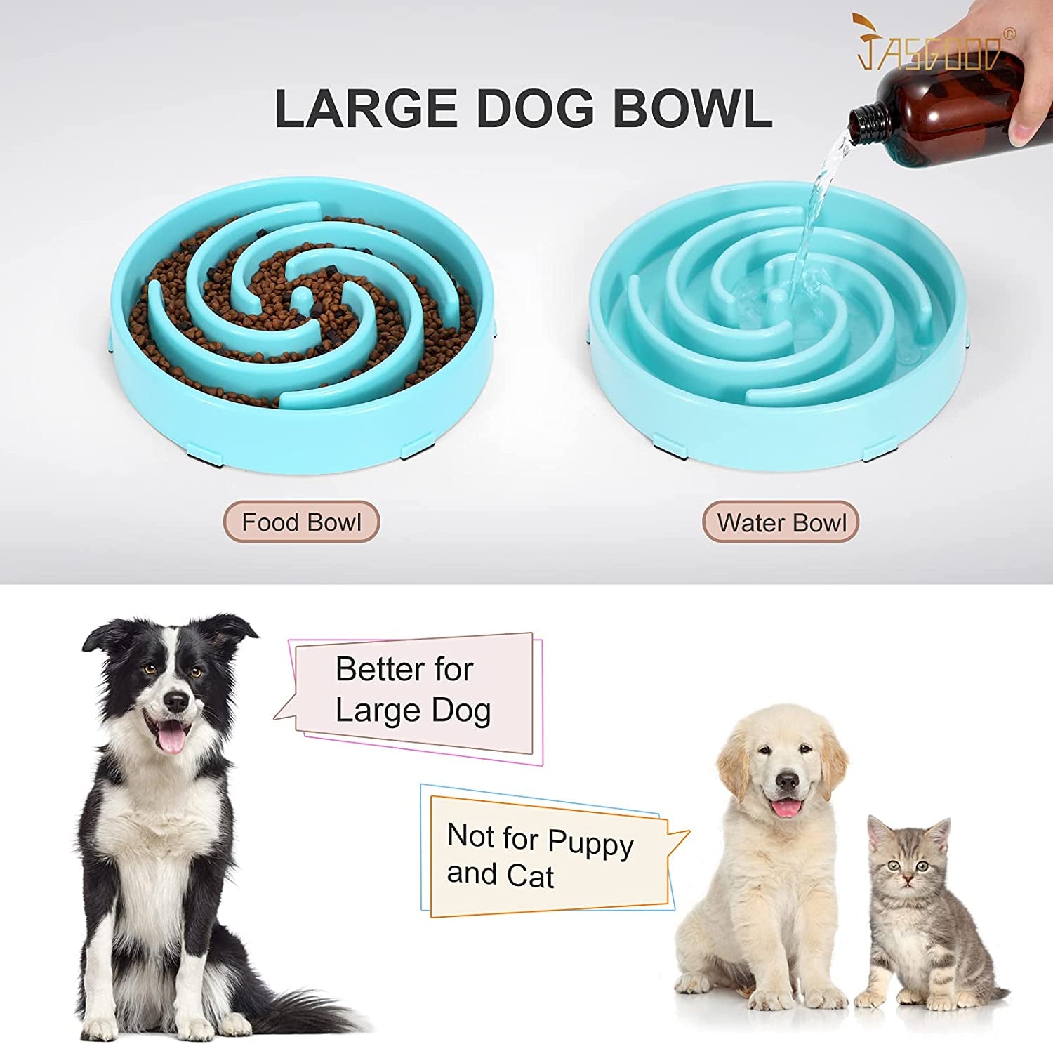 Slow Feeder Dogs Bowl for Large Dogs,Anti-Gulping Pet Slower Food Feeding Bowls Stop Bloat,Preventing Choking Healthy Design Dogs Bowl